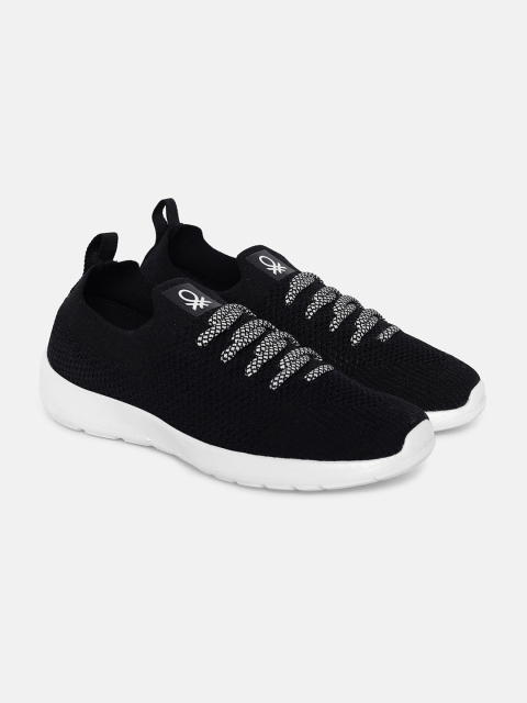 

United Colors of Benetton Women Black Woven Design Sneakers