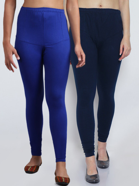 

GRACIT Women Pack of 2 Blue Navy Blue Leggings