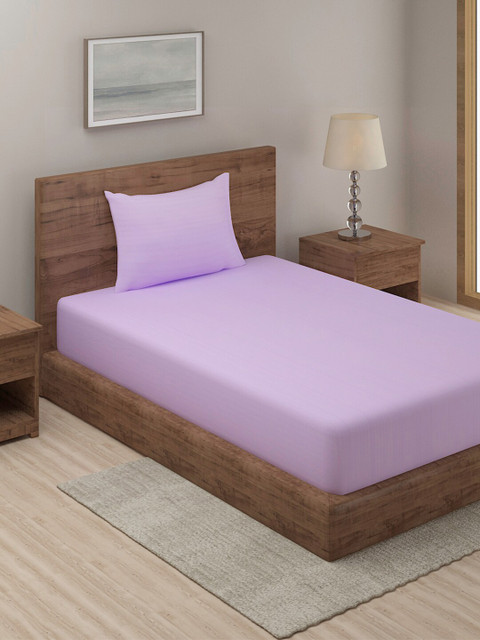 

TAG 7 Lavender 210 TC Single Bedsheet with 1 Pillow Covers
