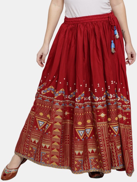 

V-Mart Women Maroon Printed Fusion Skirt