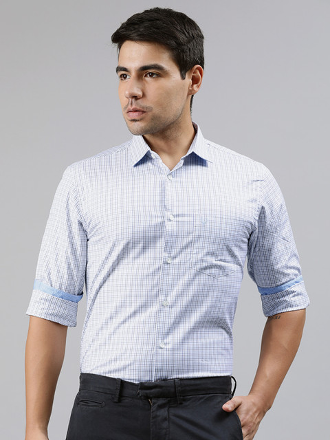 

Allen Solly Men White & Blue Sport Fit Checked Smart Casual Shirt