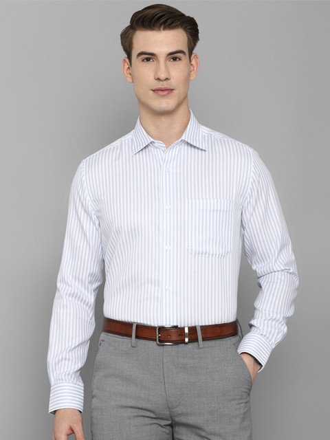 

Louis Philippe Men White Striped Formal Shirt