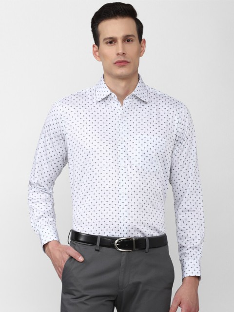 

Van Heusen Men White Printed Formal Spread Collar Shirt