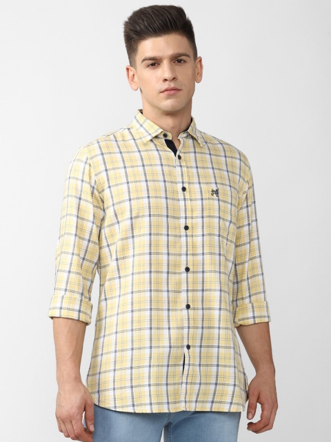 

Van Heusen ACADEMY Men Yellow Slim Fit Checked Casual Shirt
