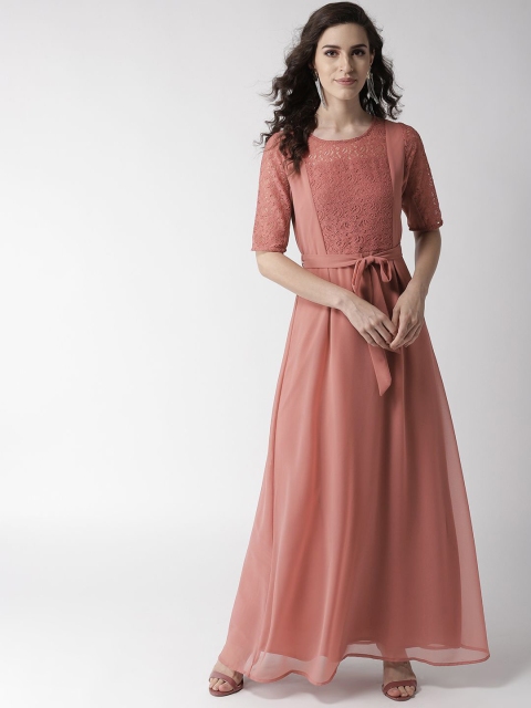 

La Zoire Pink Georgette Maxi Dress