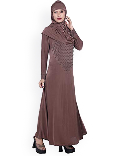 

TUCUTE Women Mauve Embellished Abaya Burqa With Hijab