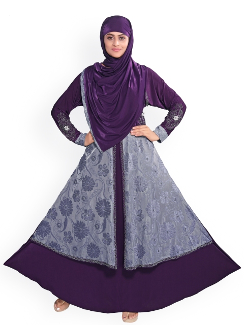 

TUCUTE Women Grey & Purple Burqas
