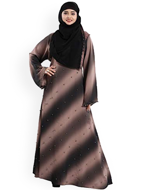 

TUCUTE Women Brown Solid Abaya Burqa With Hijab
