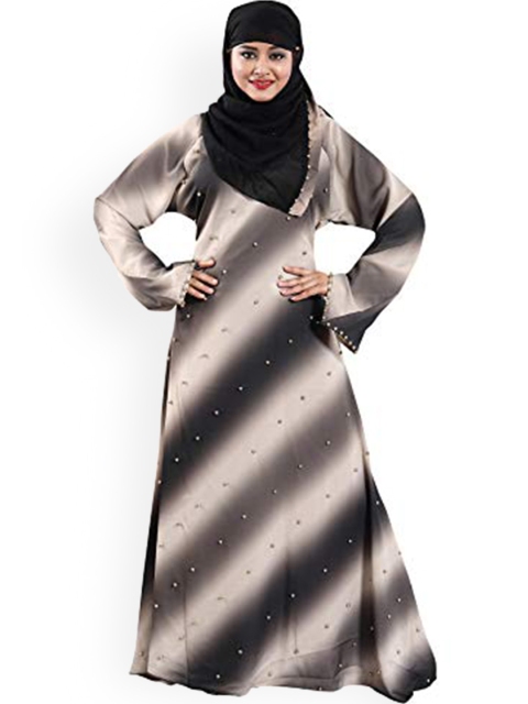

TUCUTE Women Cream Solid Abaya Burqa With Hijab