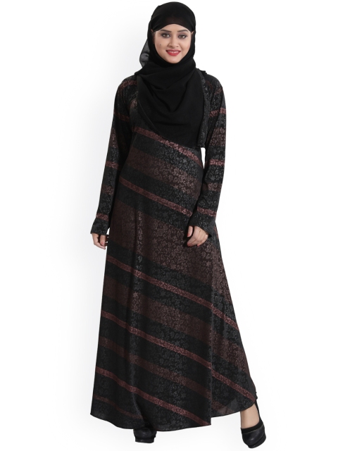 

TUCUTE Women Black Solid Abaya Burqa With Hijab