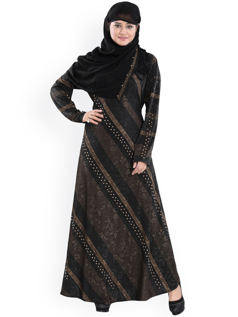 

TUCUTE Women Black Solid Abaya Burqa With Hijab