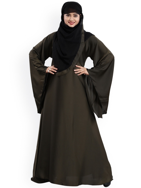 

TUCUTE Women Olive Green Embellished Burqas With Hijabs