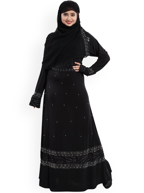 

TUCUTE Women Black Solid Abaya Burqa With Hijab