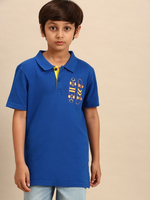

PIPIN Boys Blue Polo Collar 100% Cotton T-shirt
