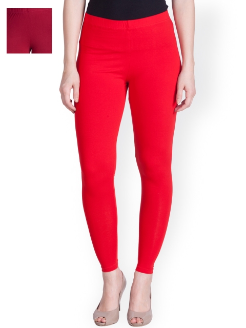 

LYRA Pack of 2 Ankle-Length Leggings, Red