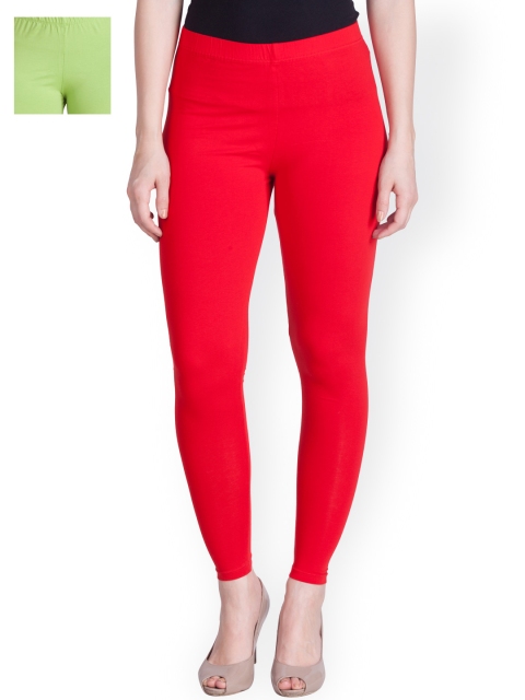 

LYRA Pack of 2 Ankle-Length Leggings, Red