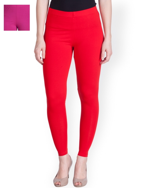 

LYRA Pack of 2 Ankle-Length Leggings, Red