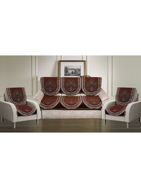 

GRIIHAM Brown Jacquard Pack of 5 Seater Sofa Cover