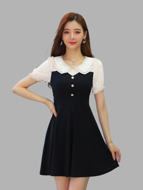 

JC Collection Women Black & White Dress