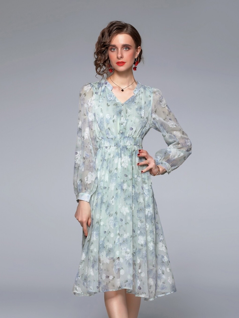 

JC Collection Women Green Floral Midi Dress