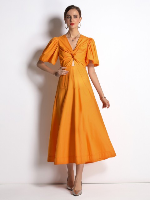 

JC Collection Yellow Midi Dress