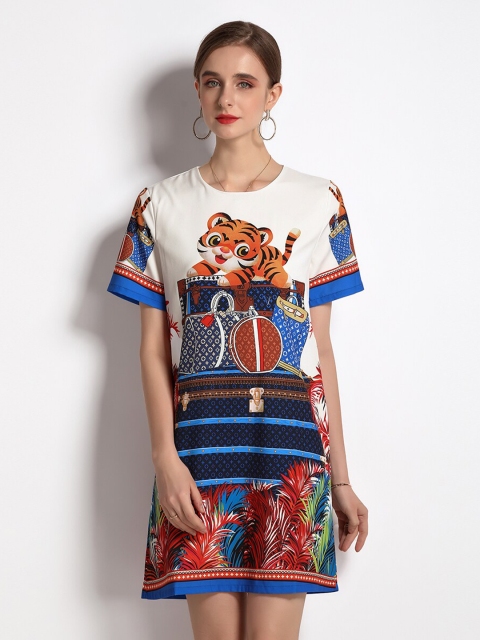 

JC Collection White Ethnic Motifs Sheath Dress