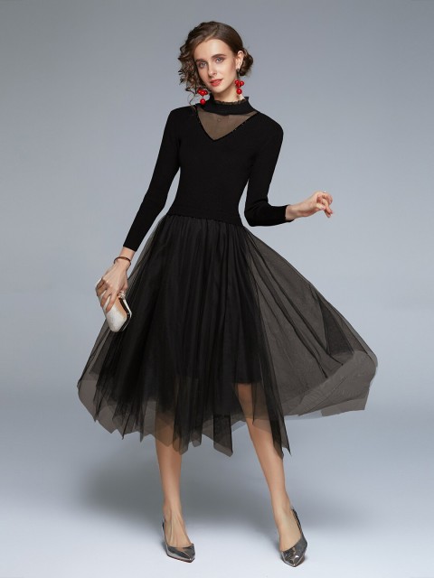 

JC Collection Black Midi Dress
