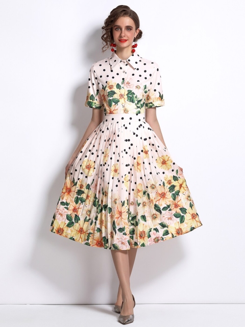 

JC Collection Yellow Floral Midi Dress
