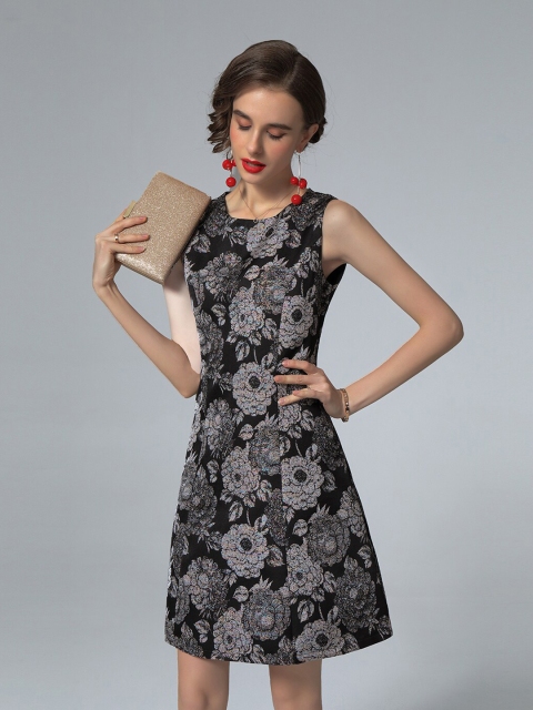 

JC Collection Black Floral Dress