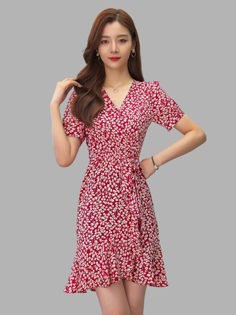 

JC Collection Red Floral Dress