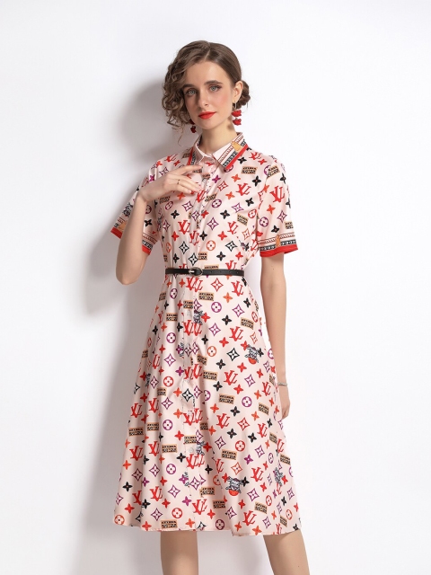 

JC Collection Women Coral Printed Floral Dress