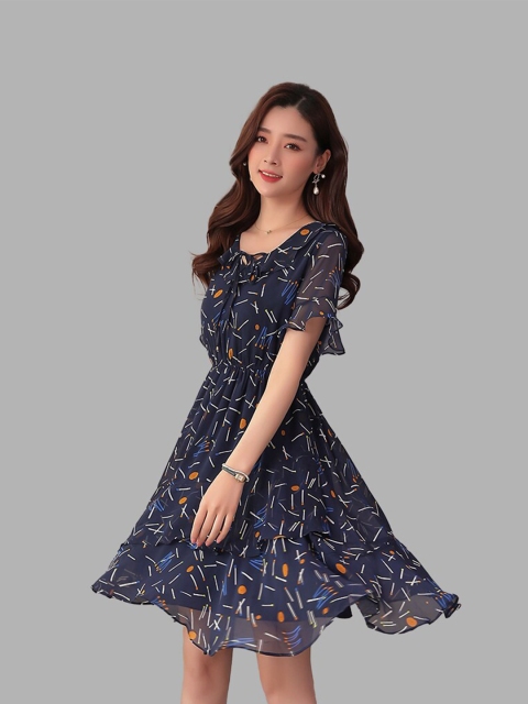 

JC Collection Women Navy Blue Floral Dress