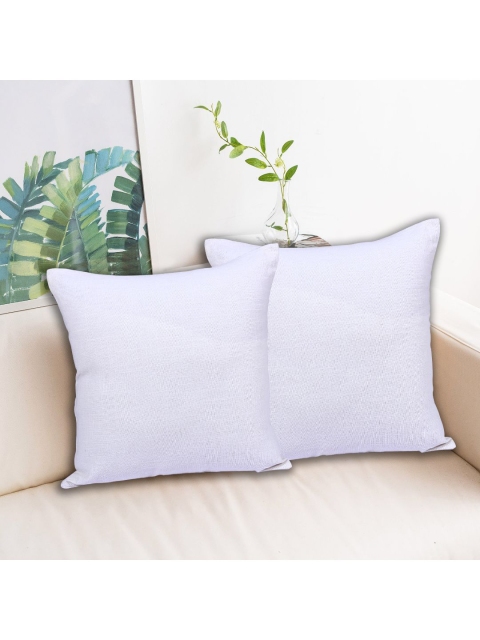 

INDHOME LIFE White Set of 2 Square Cushion Covers