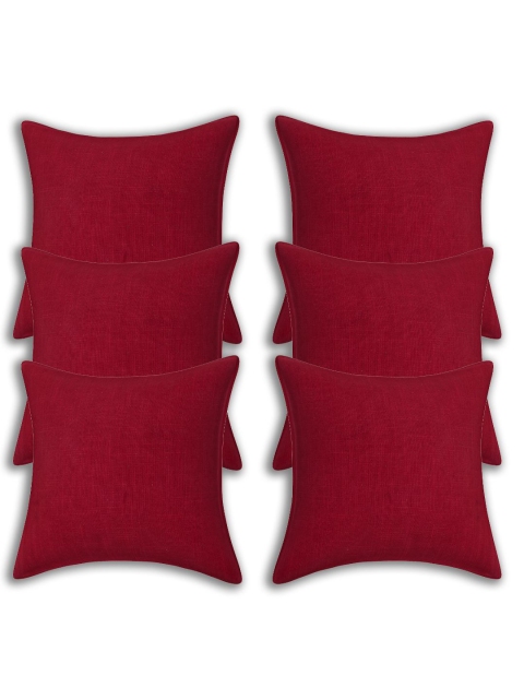 

INDHOME LIFE Red Set of 6 Square Cushion Covers