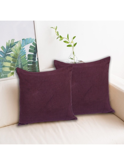 

INDHOME LIFE Purple Set of 2 Square Cushion Covers