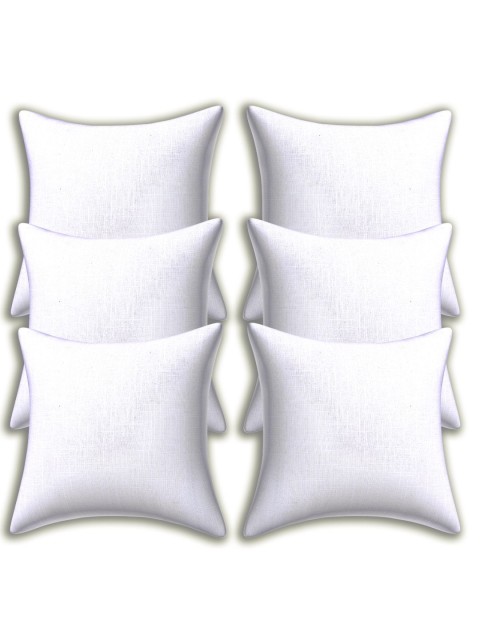 

INDHOME LIFE White Set of 6 Square Cushion Covers