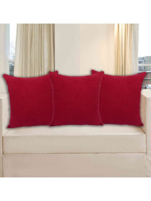 

INDHOME LIFE Red Set of 3 Square Cushion Covers
