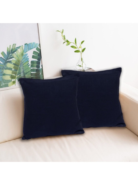 

INDHOME LIFE Black Set Of 2 Square Cushion Covers