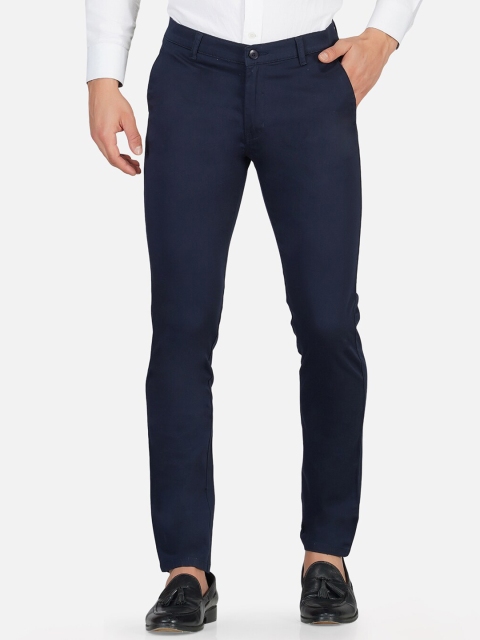 

POP CULTURE Men Navy Blue Slim Fit Trousers