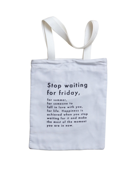 

BandBox Women White Printed Oversized Shopper Tote Bag with Cut Work