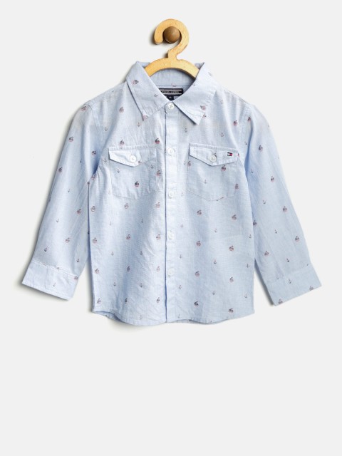 

Tommy Hilfiger Boys Blue Printed Casual Shirt