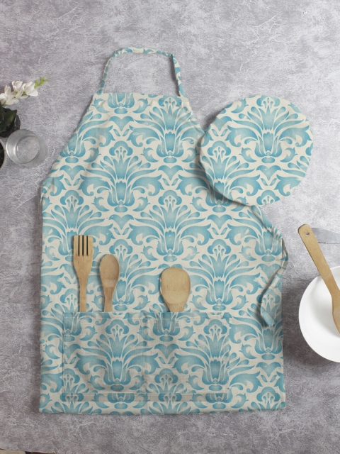 

HOUZZCODE Sky Blue Printed Aprons
