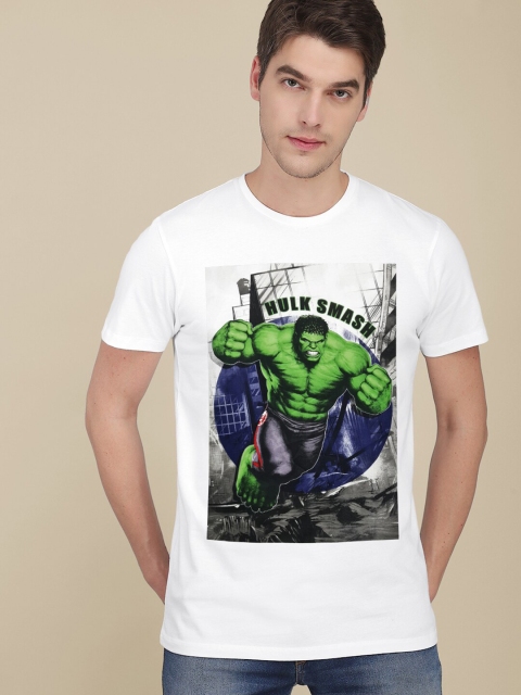 

Free Authority Men White Printed Hulk Round Neck T-shirt