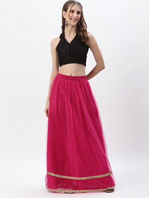 

studio rasa Pink & Black Embroidered Sequinned Ready to Wear Lehenga &