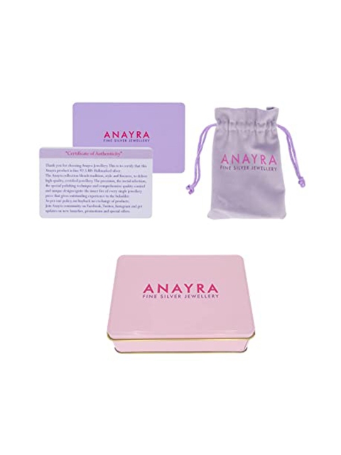 

ANAYRA Silver-Toned Sterling Silver Pendant With Chain & Earring Set