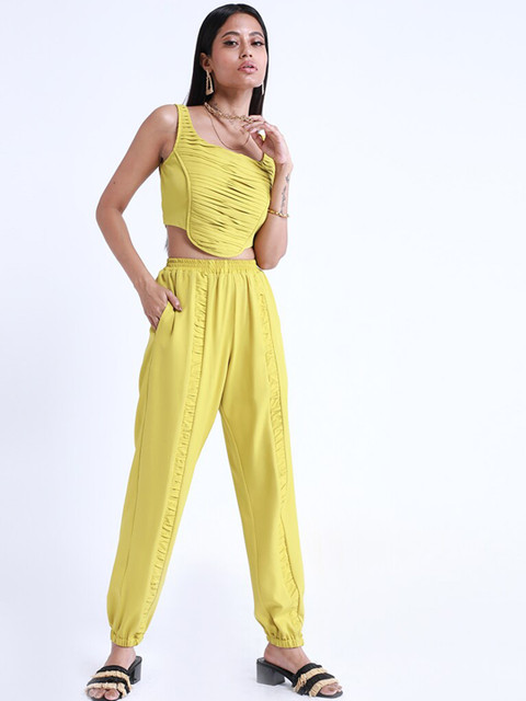 

MISSY Women Yellow Loose Fit High-Rise Chinos Trouser