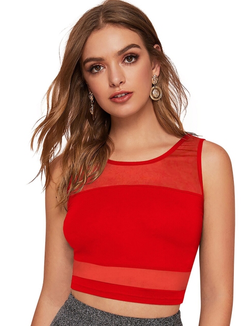 

LONDON BELLY Women Red Stylish Crop Top