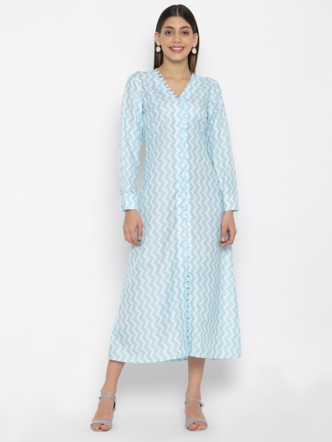 

SEW YOU SOON Blue A-Line Midi Dress