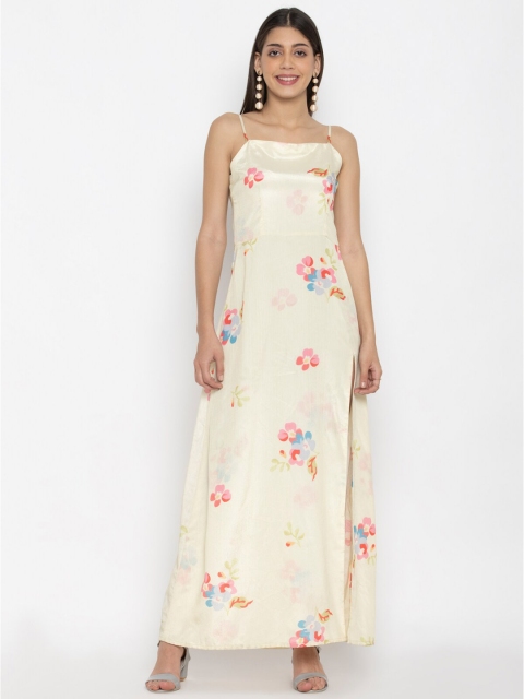

SEW YOU SOON Yellow Floral Chiffon Maxi Dress