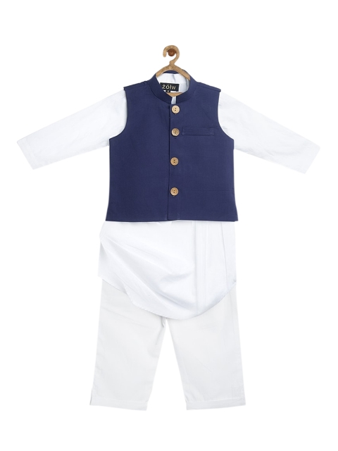 

Zotw Boys White Empire Kurta with Pyjamas